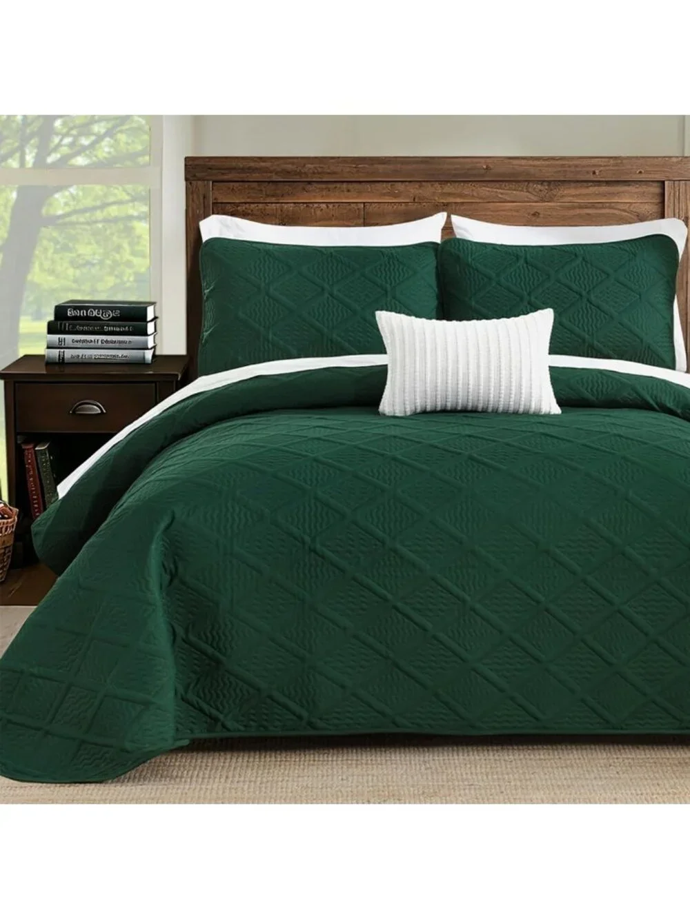Emerald Green Oversized California King Quilt Set - Luxurious Bedspread